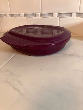 Tupperware aloha home Microwave-Safe Purple plate / Container with Venting Lid